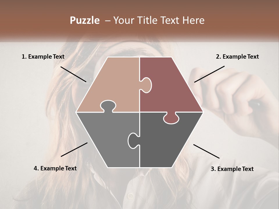 A Woman Looking Through A Magnifying Glass PowerPoint Template