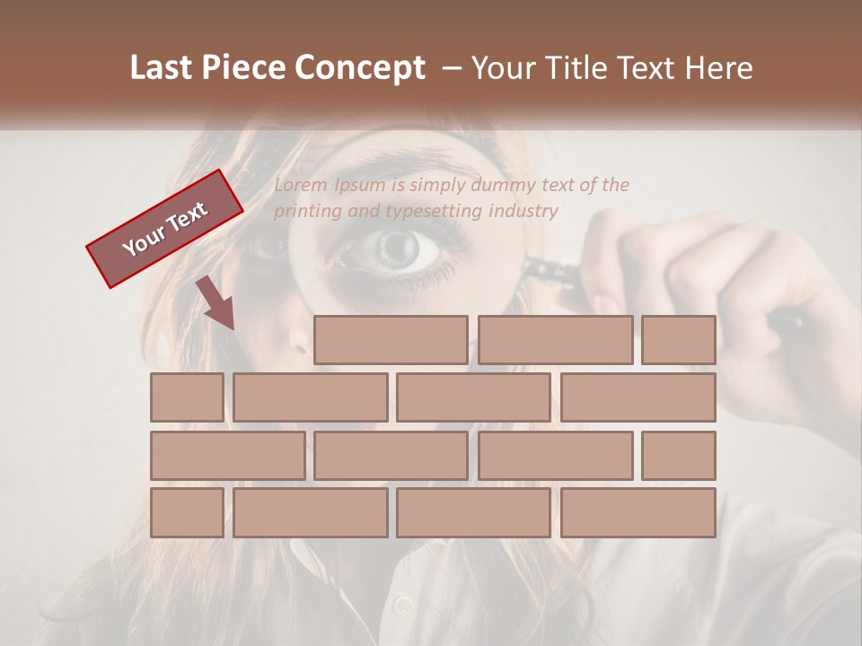 A Woman Looking Through A Magnifying Glass PowerPoint Template