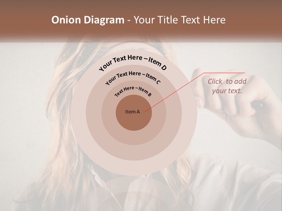 A Woman Looking Through A Magnifying Glass PowerPoint Template
