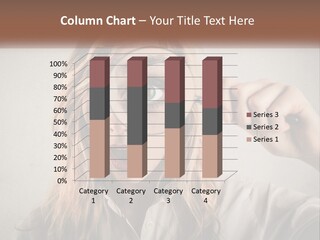 A Woman Looking Through A Magnifying Glass PowerPoint Template