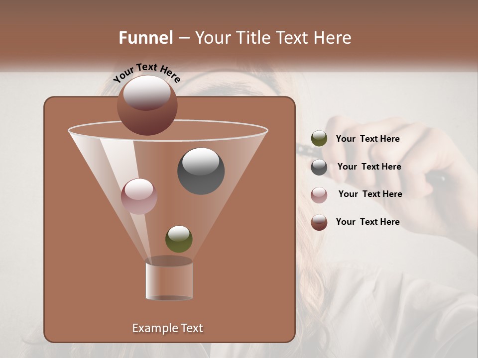 A Woman Looking Through A Magnifying Glass PowerPoint Template