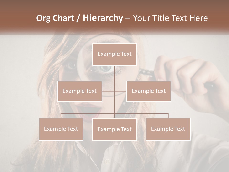 A Woman Looking Through A Magnifying Glass PowerPoint Template