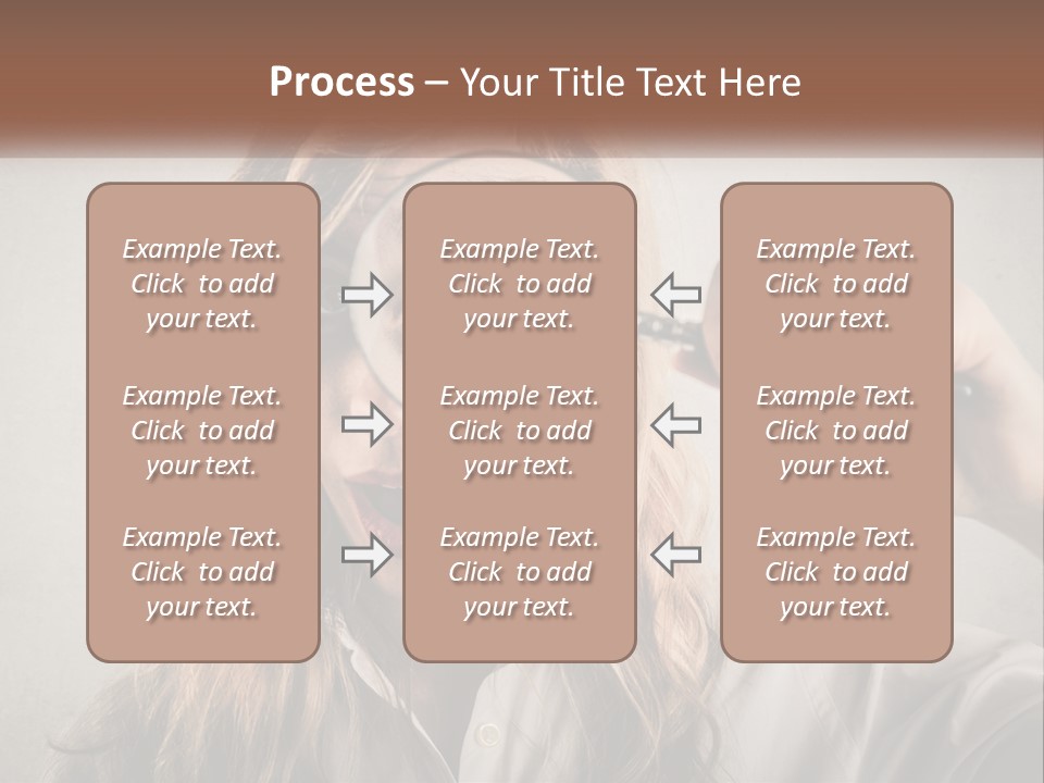 A Woman Looking Through A Magnifying Glass PowerPoint Template