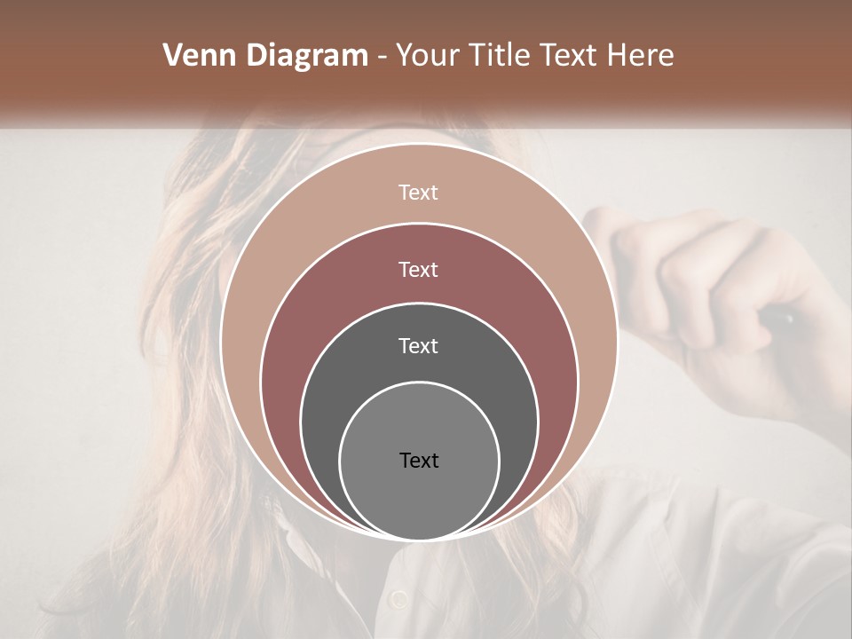 A Woman Looking Through A Magnifying Glass PowerPoint Template