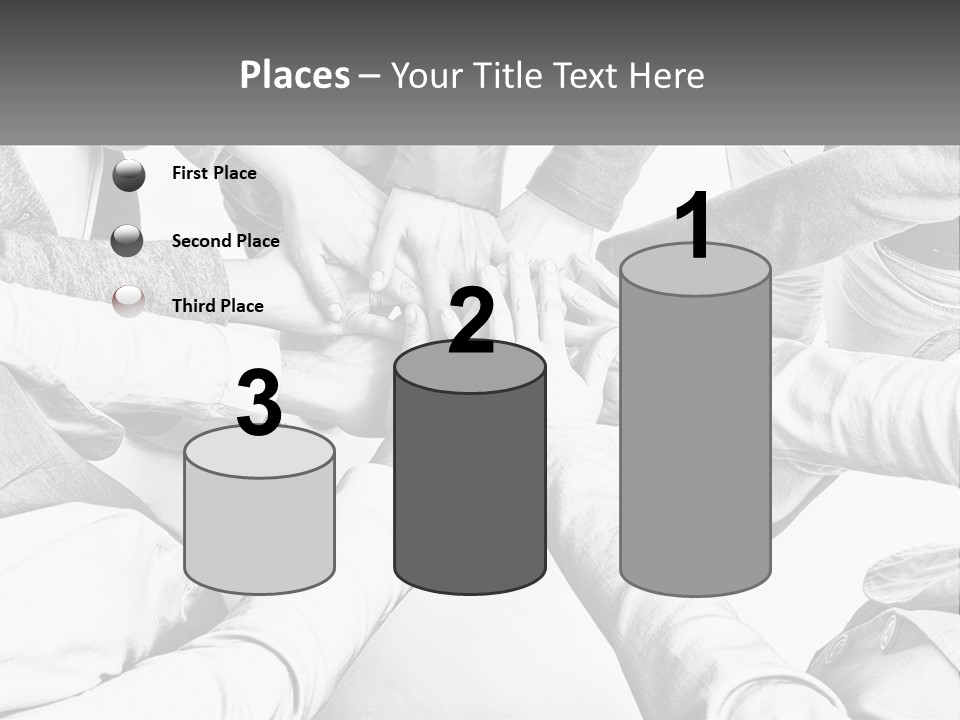 A Group Of People Putting Their Hands Together PowerPoint Template