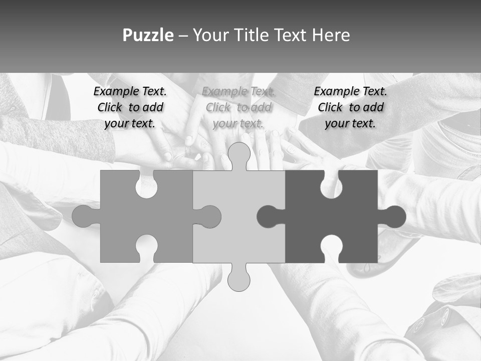 A Group Of People Putting Their Hands Together PowerPoint Template