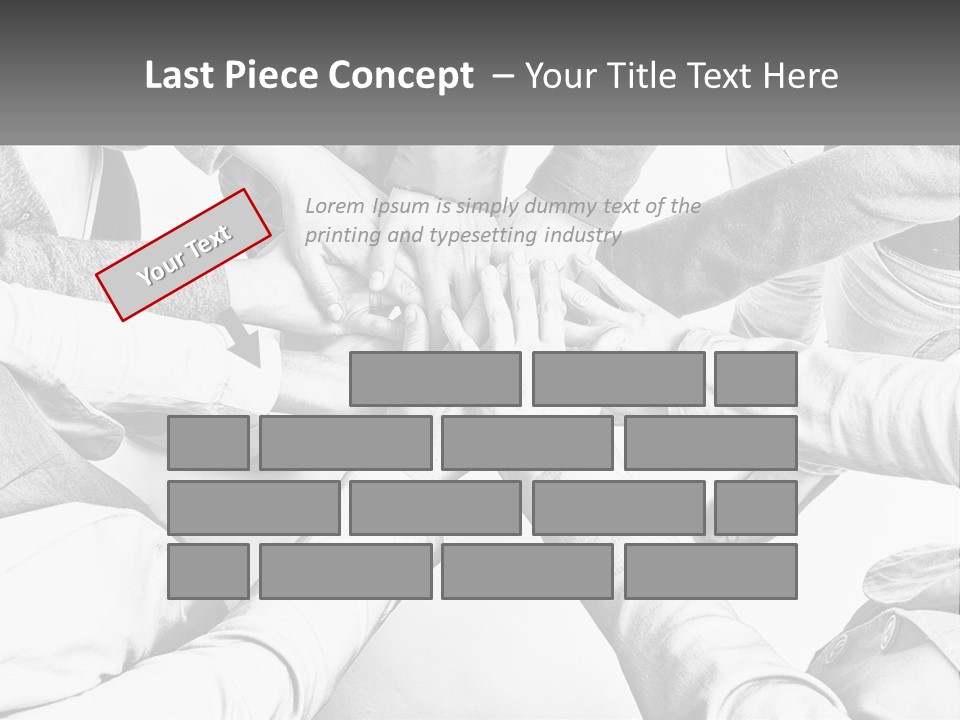 A Group Of People Putting Their Hands Together PowerPoint Template