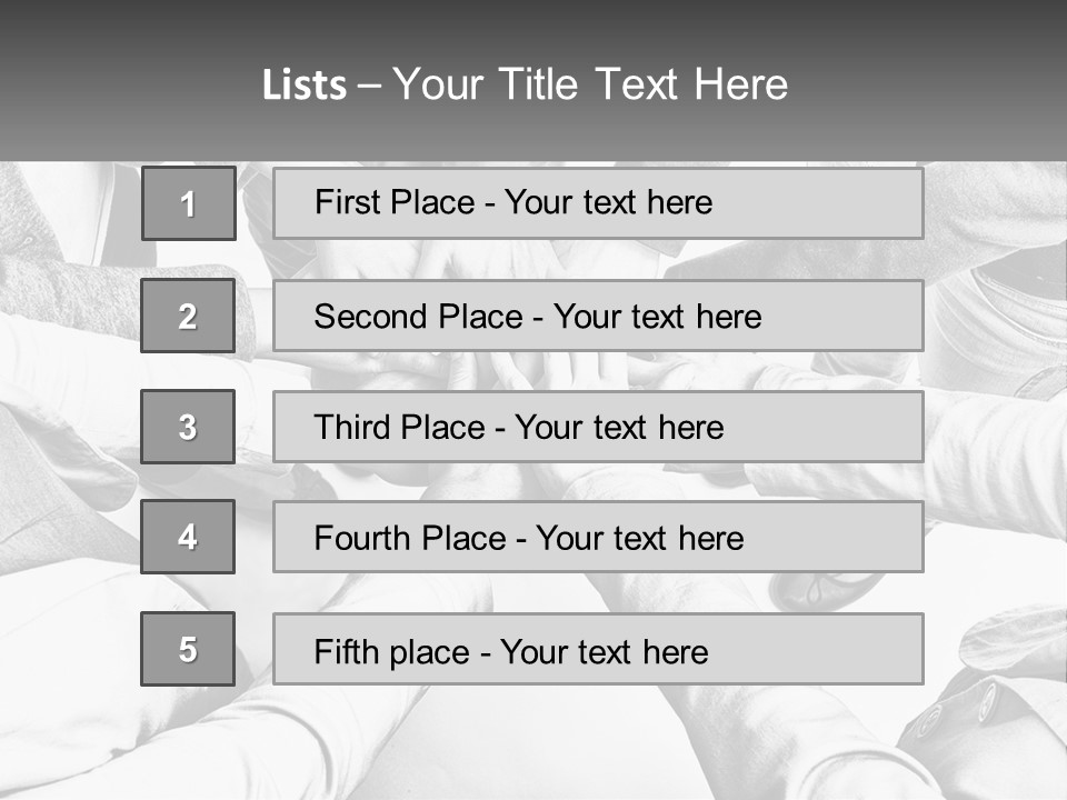 A Group Of People Putting Their Hands Together PowerPoint Template