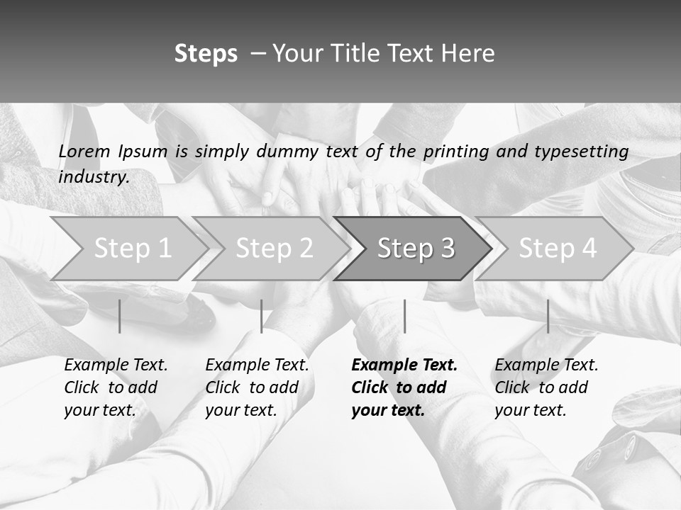 A Group Of People Putting Their Hands Together PowerPoint Template