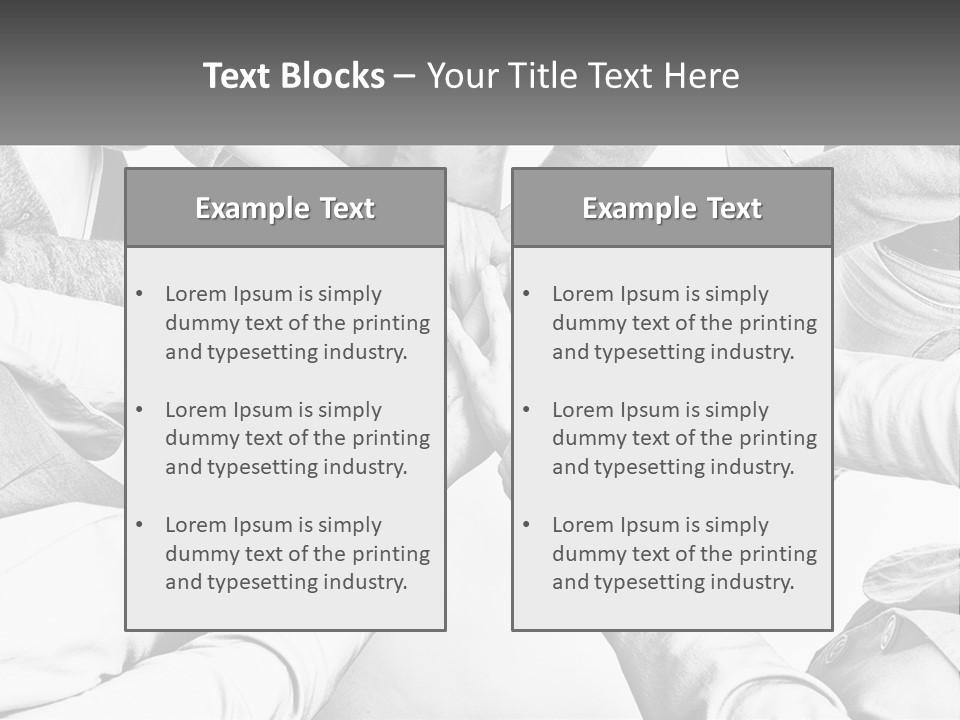 A Group Of People Putting Their Hands Together PowerPoint Template
