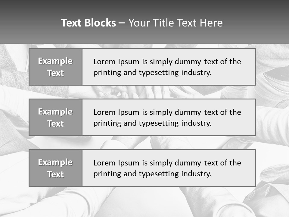 A Group Of People Putting Their Hands Together PowerPoint Template