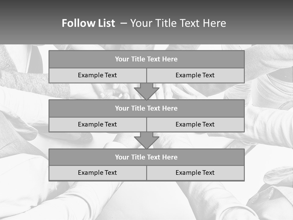 A Group Of People Putting Their Hands Together PowerPoint Template