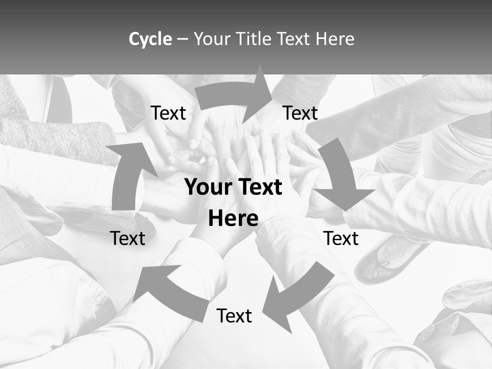 A Group Of People Putting Their Hands Together PowerPoint Template