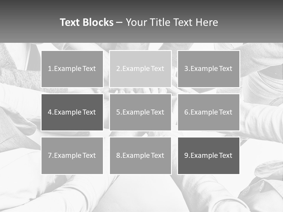 A Group Of People Putting Their Hands Together PowerPoint Template