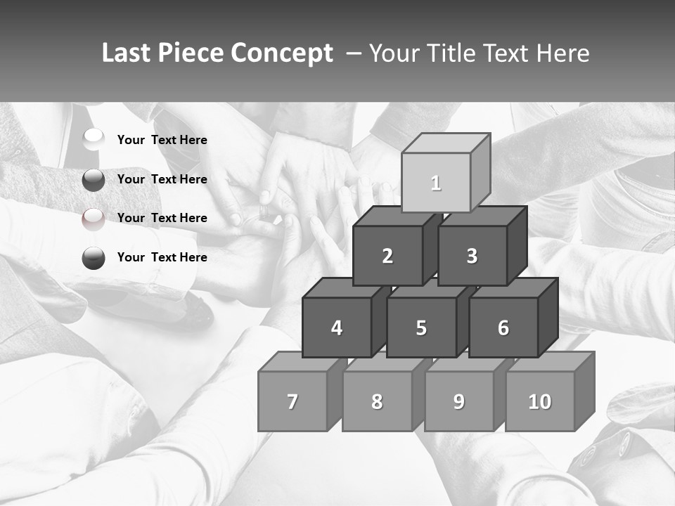 A Group Of People Putting Their Hands Together PowerPoint Template