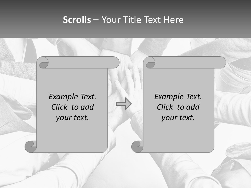 A Group Of People Putting Their Hands Together PowerPoint Template