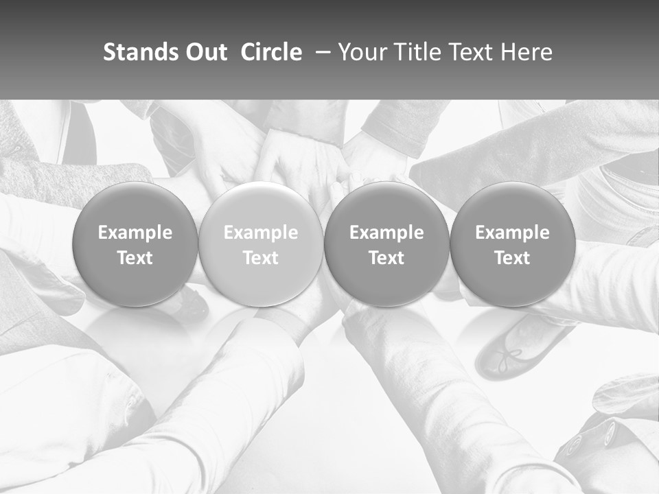 A Group Of People Putting Their Hands Together PowerPoint Template