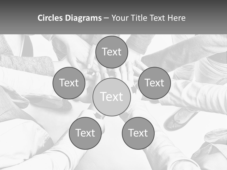 A Group Of People Putting Their Hands Together PowerPoint Template