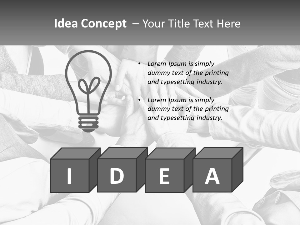 A Group Of People Putting Their Hands Together PowerPoint Template