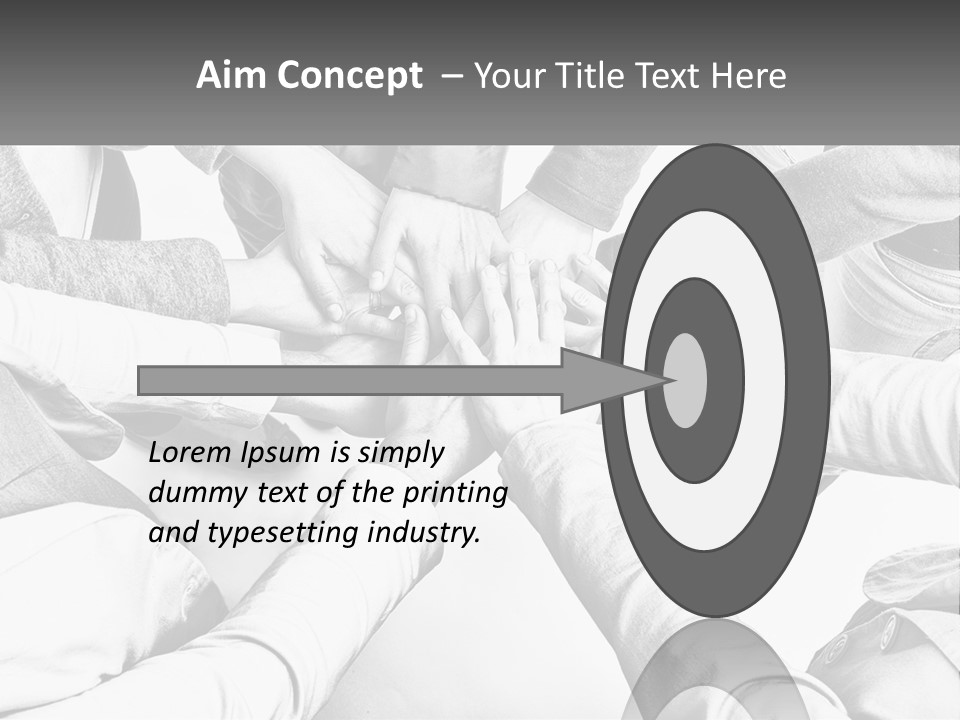 A Group Of People Putting Their Hands Together PowerPoint Template