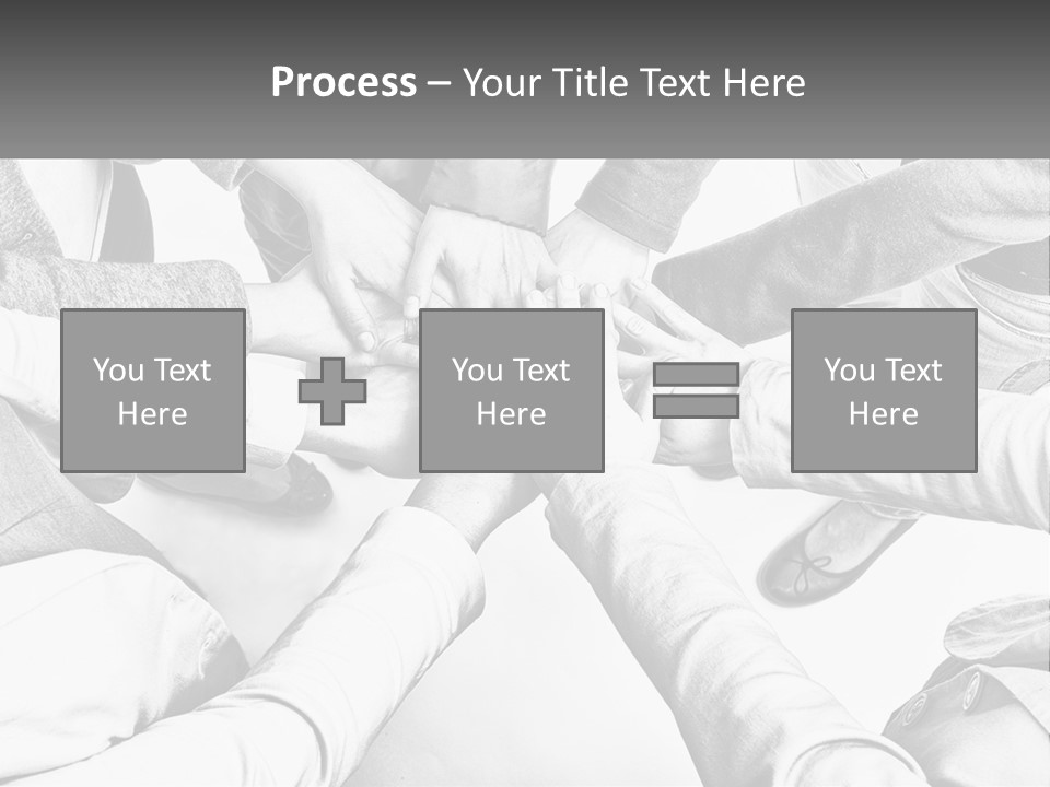 A Group Of People Putting Their Hands Together PowerPoint Template
