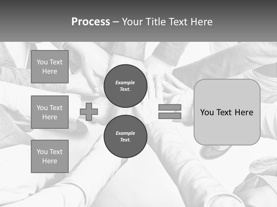 A Group Of People Putting Their Hands Together PowerPoint Template
