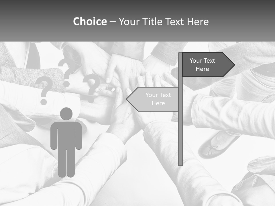 A Group Of People Putting Their Hands Together PowerPoint Template