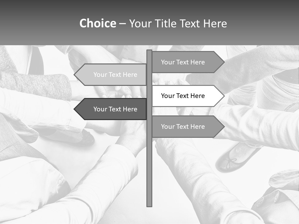 A Group Of People Putting Their Hands Together PowerPoint Template