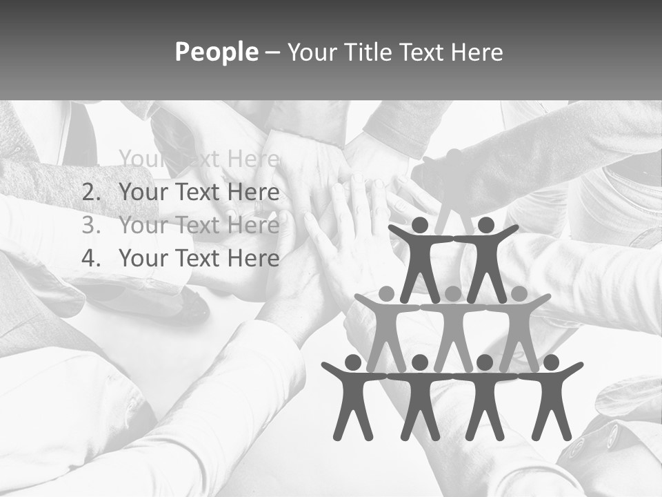 A Group Of People Putting Their Hands Together PowerPoint Template