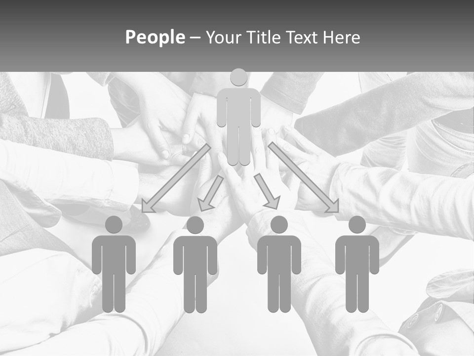 A Group Of People Putting Their Hands Together PowerPoint Template