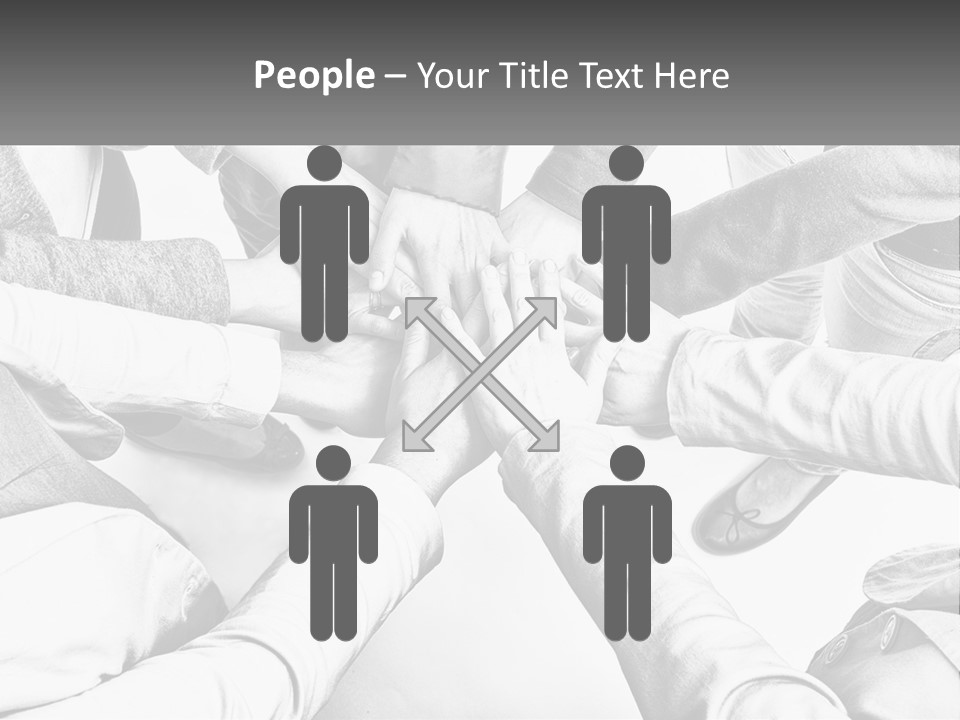 A Group Of People Putting Their Hands Together PowerPoint Template