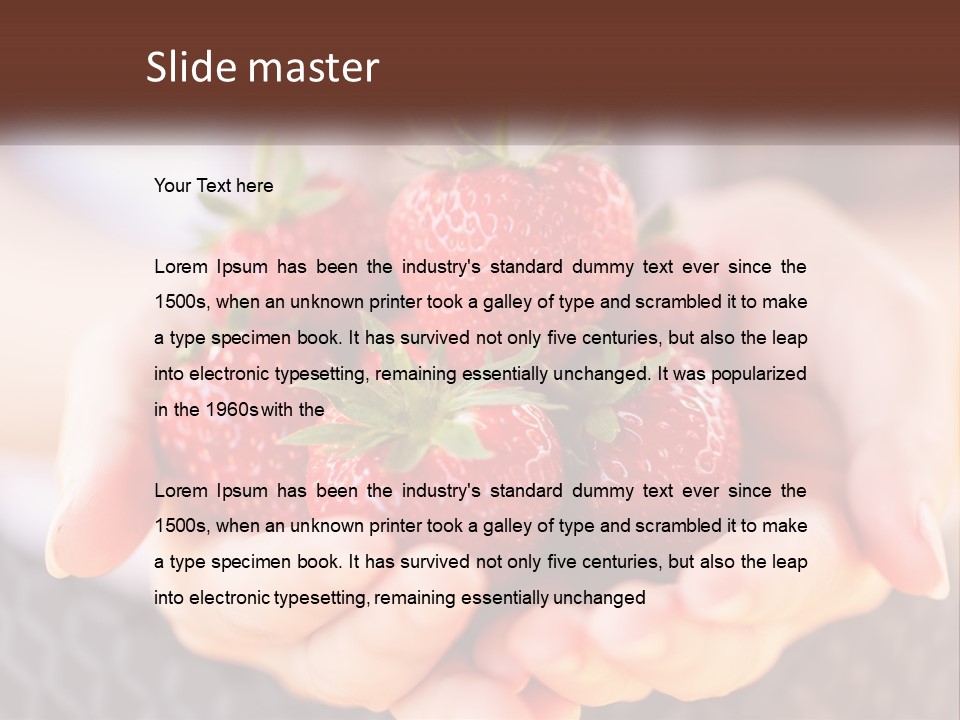 A Person Holding A Bunch Of Strawberries In Their Hands PowerPoint Template