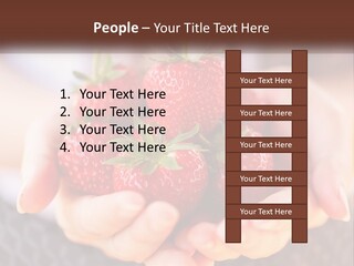 A Person Holding A Bunch Of Strawberries In Their Hands PowerPoint Template