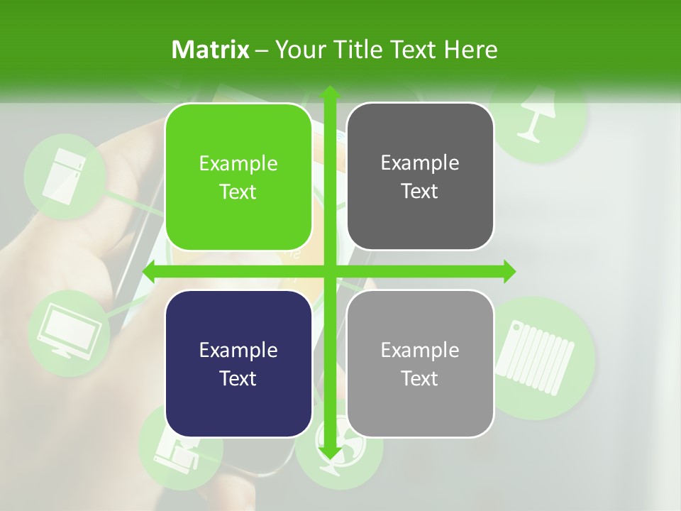 A Person Holding A Smart Phone With Icons Surrounding It PowerPoint Template