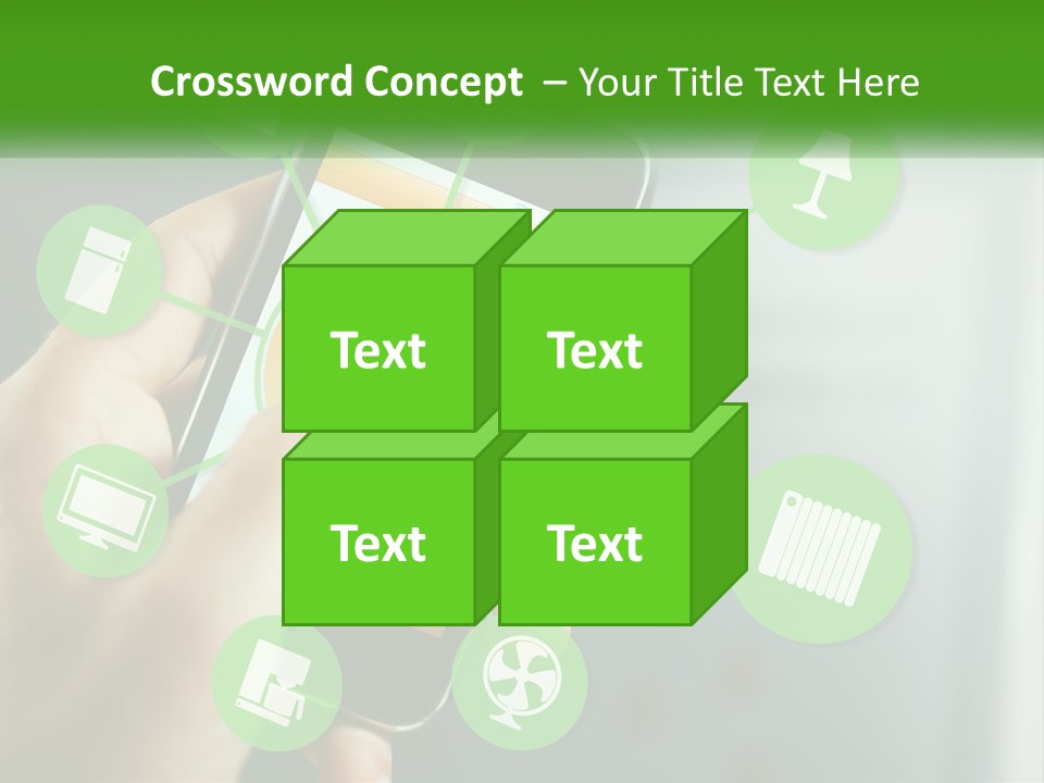 A Person Holding A Smart Phone With Icons Surrounding It PowerPoint Template