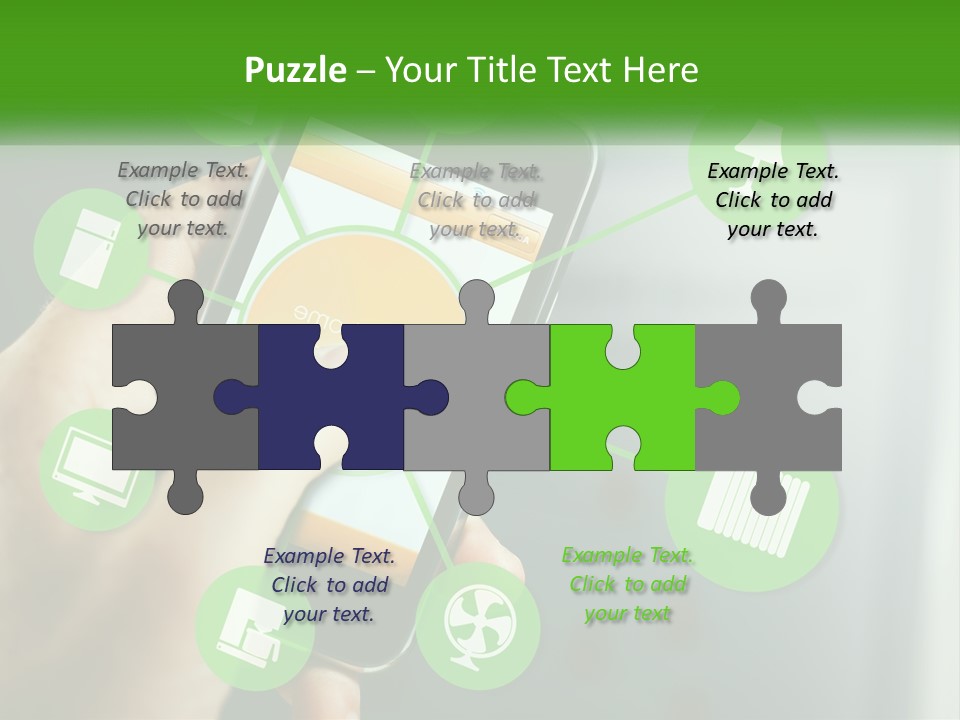 A Person Holding A Smart Phone With Icons Surrounding It PowerPoint Template