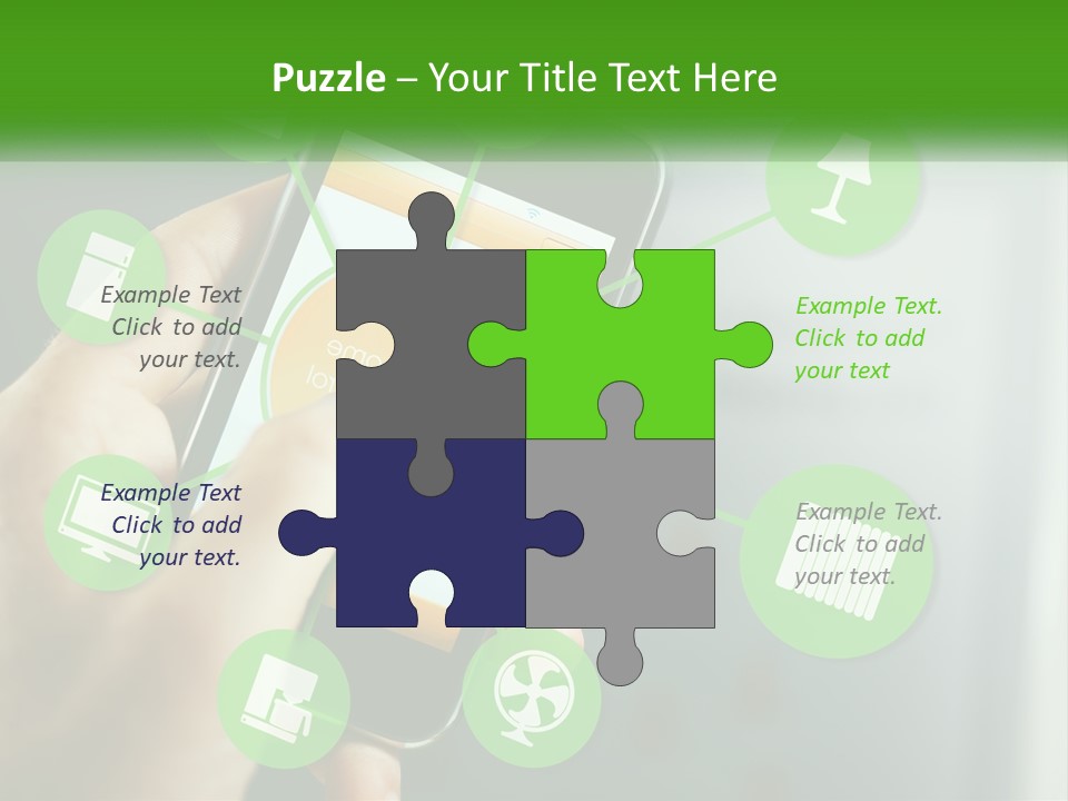 A Person Holding A Smart Phone With Icons Surrounding It PowerPoint Template