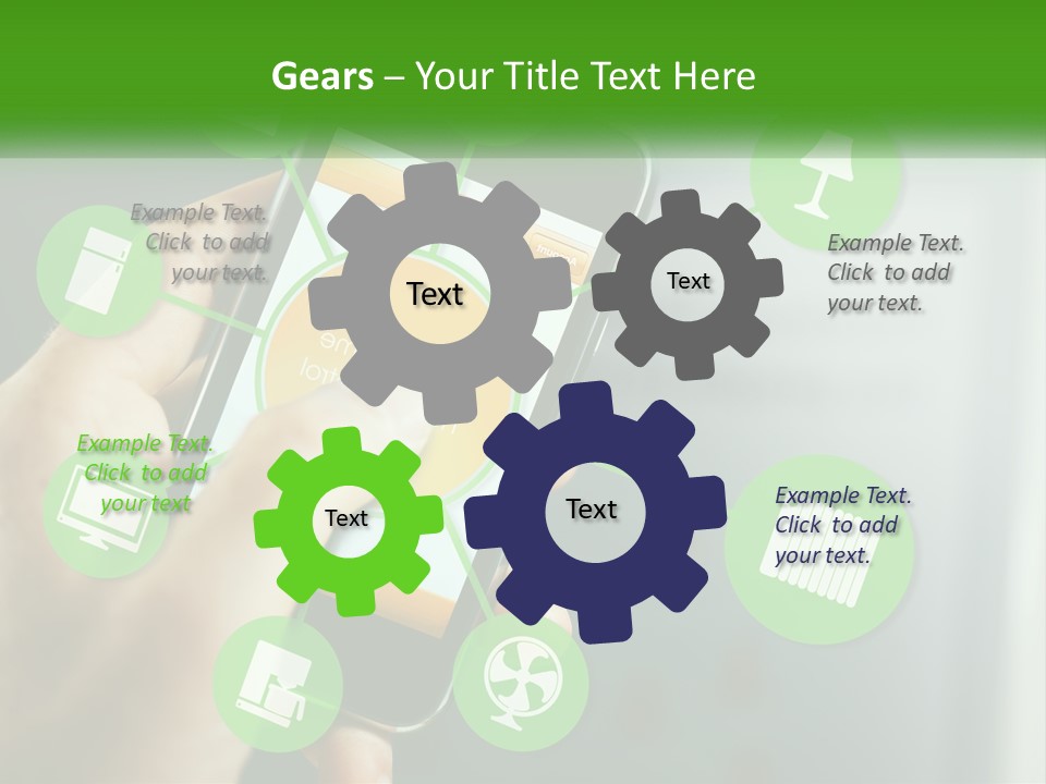 A Person Holding A Smart Phone With Icons Surrounding It PowerPoint Template