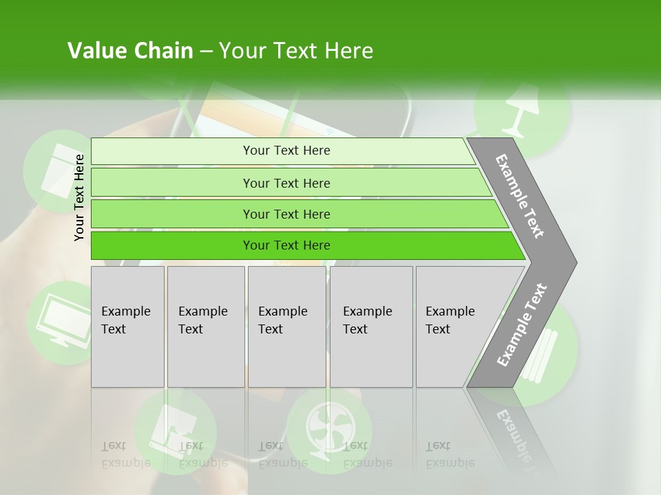 A Person Holding A Smart Phone With Icons Surrounding It PowerPoint Template