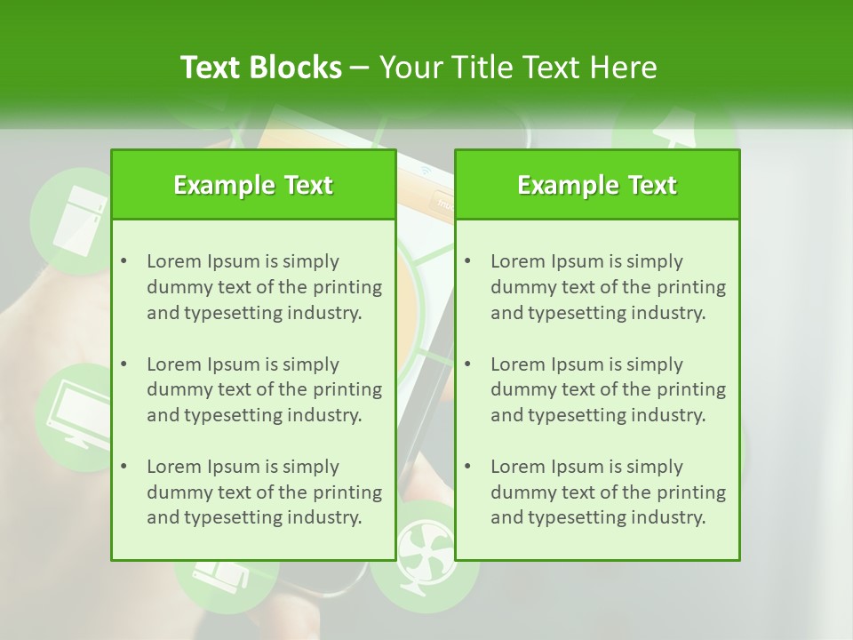 A Person Holding A Smart Phone With Icons Surrounding It PowerPoint Template