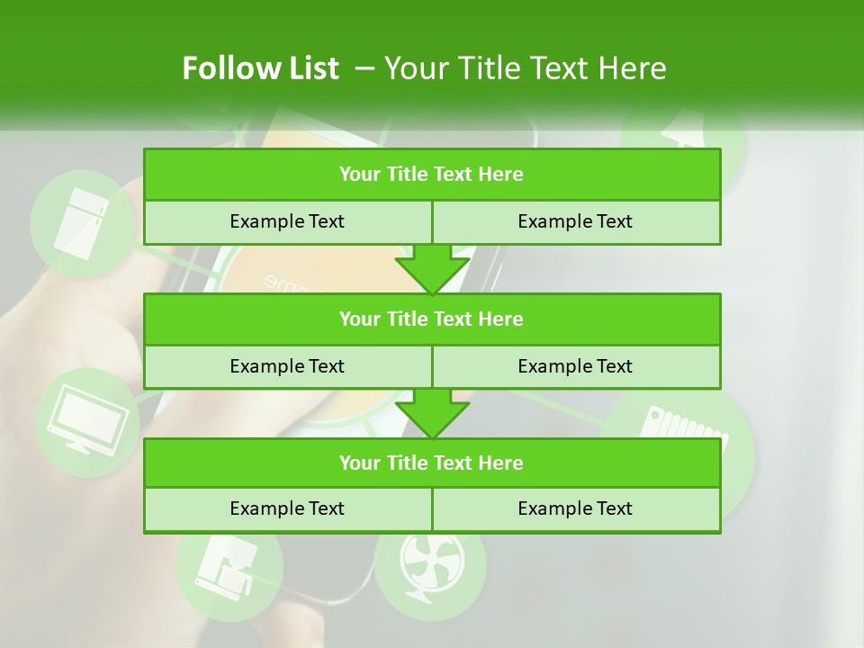 A Person Holding A Smart Phone With Icons Surrounding It PowerPoint Template