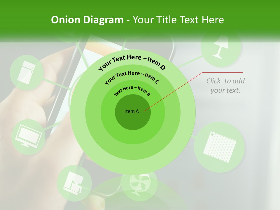 A Person Holding A Smart Phone With Icons Surrounding It PowerPoint Template