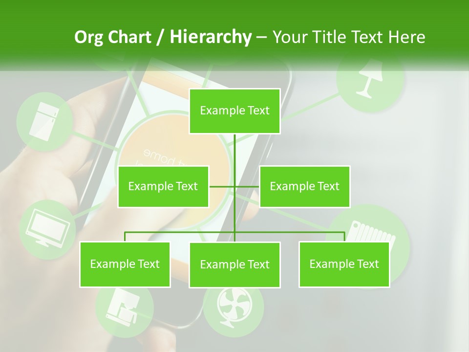 A Person Holding A Smart Phone With Icons Surrounding It PowerPoint Template