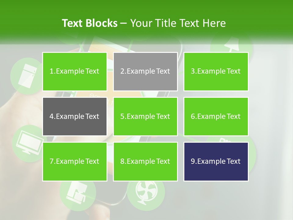 A Person Holding A Smart Phone With Icons Surrounding It PowerPoint Template