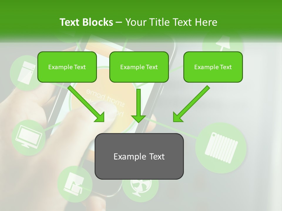 A Person Holding A Smart Phone With Icons Surrounding It PowerPoint Template