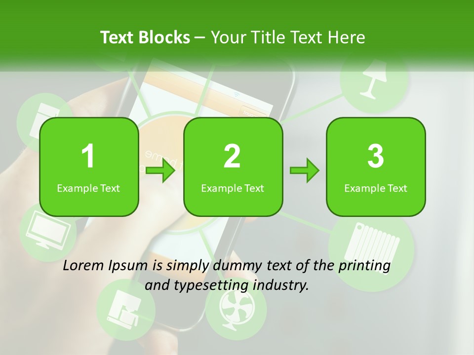 A Person Holding A Smart Phone With Icons Surrounding It PowerPoint Template