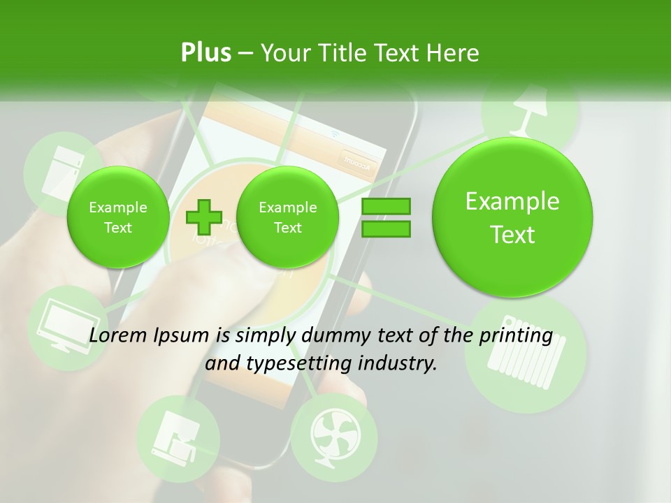 A Person Holding A Smart Phone With Icons Surrounding It PowerPoint Template