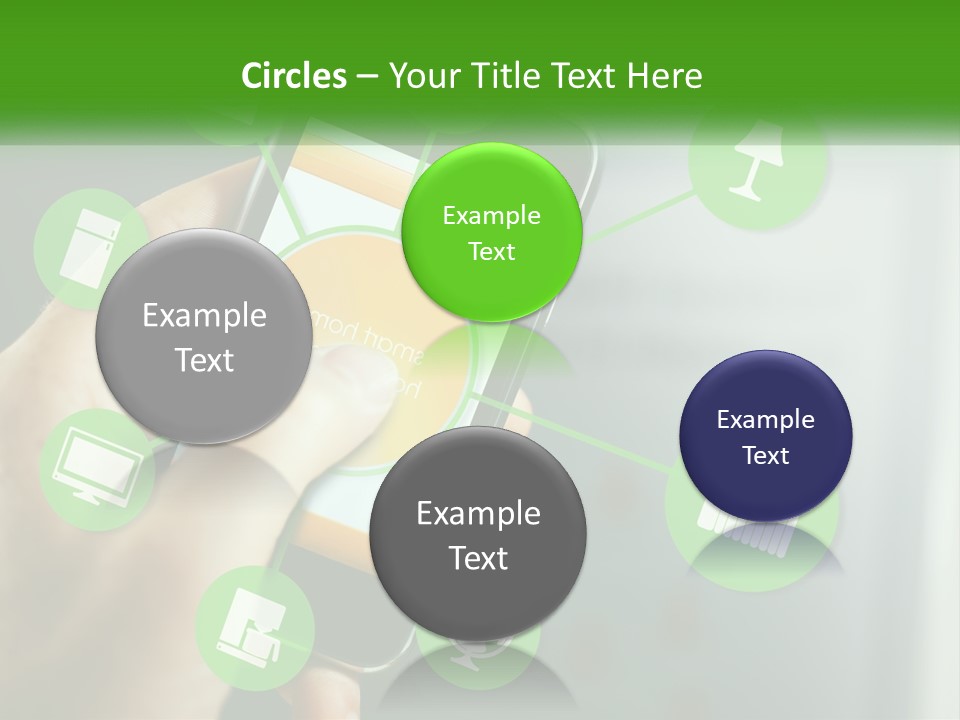 A Person Holding A Smart Phone With Icons Surrounding It PowerPoint Template