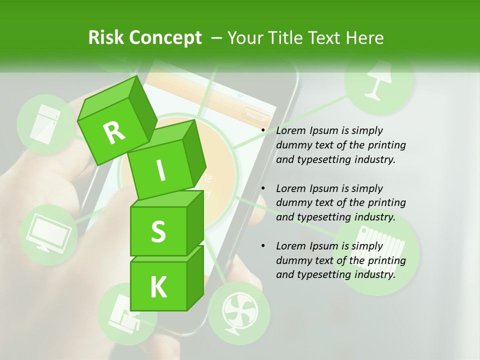 A Person Holding A Smart Phone With Icons Surrounding It PowerPoint Template