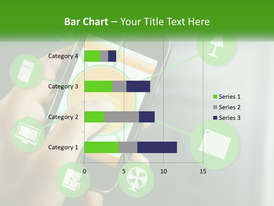A Person Holding A Smart Phone With Icons Surrounding It PowerPoint Template